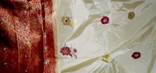 Saree with screen printing