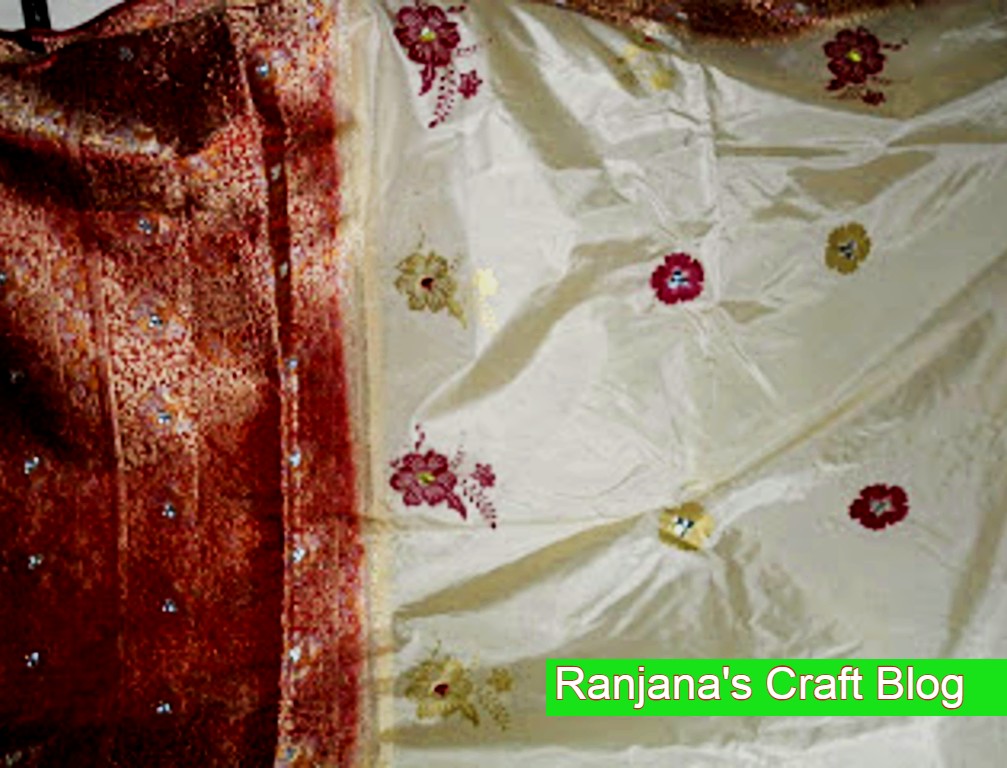 Saree with screen printing
