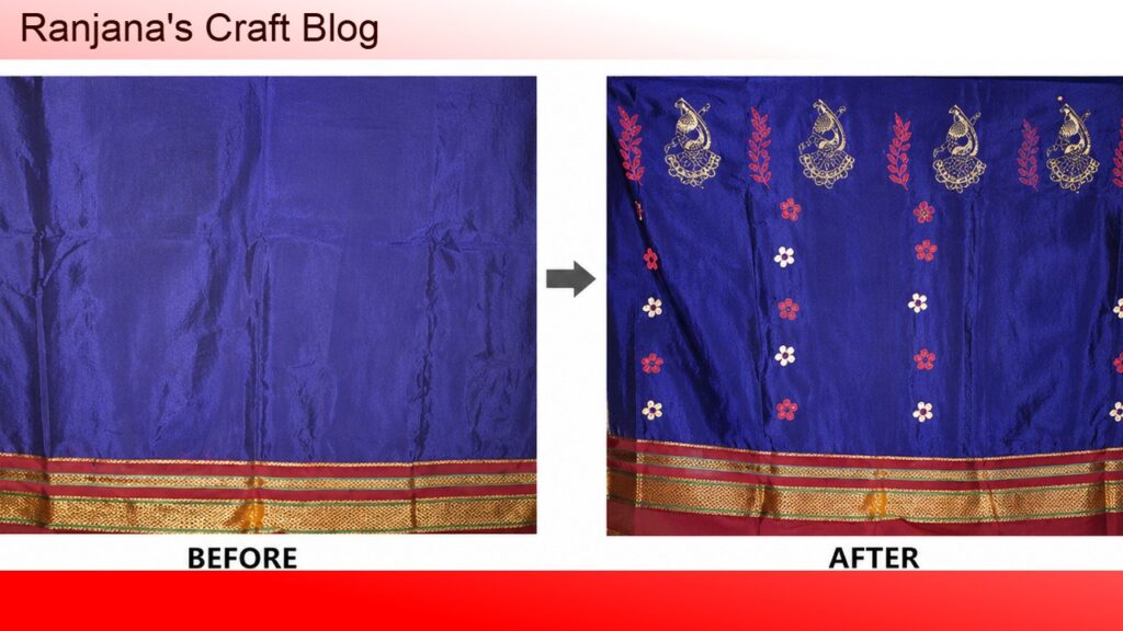 Screen printing on ilkal saree