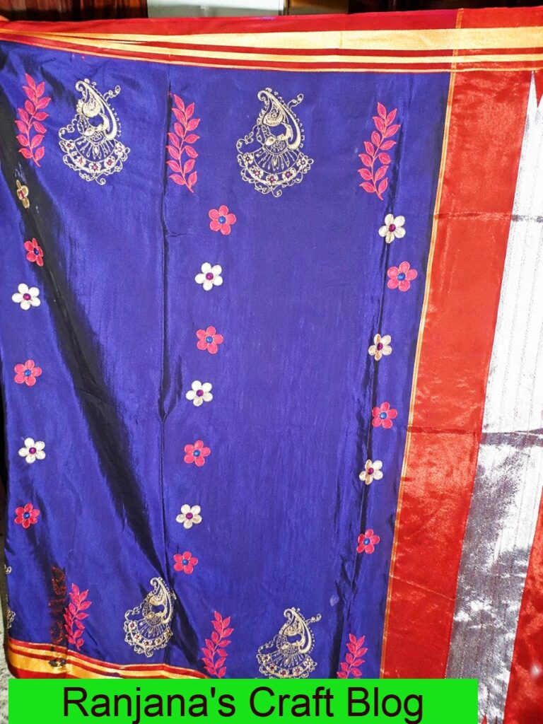 Screen printing on ilkal saree