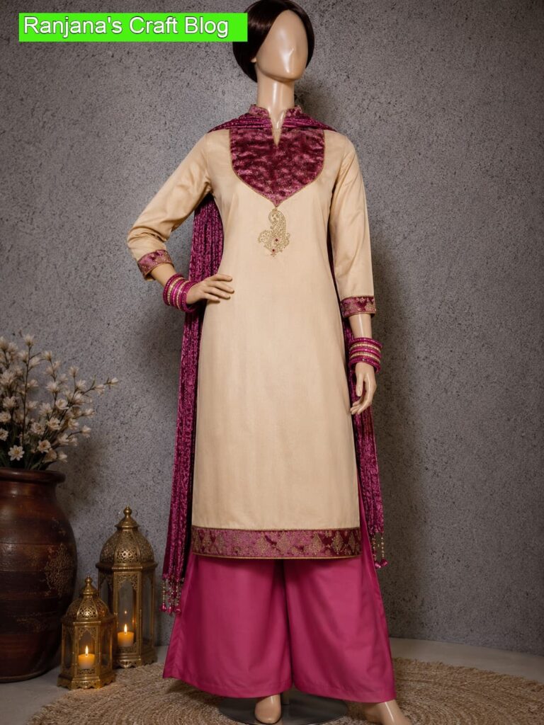 Kurti set design with screen printing