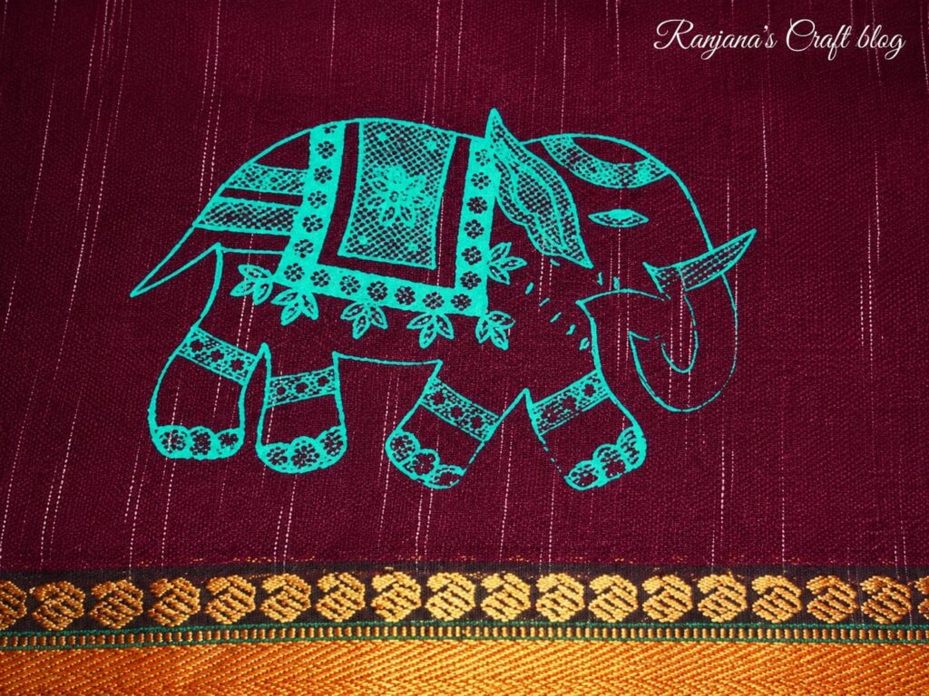 Hand Screen printed saree