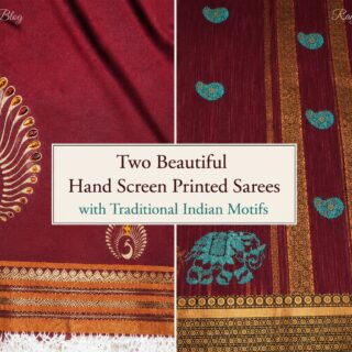 Hand screenprinted sarees