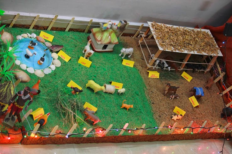 Model of village and forest - by a crafty woman - Ranjana's Craft Blog