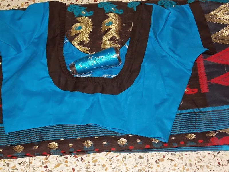 Screen printing on plain cotton saree - Ranjana's Craft Blog