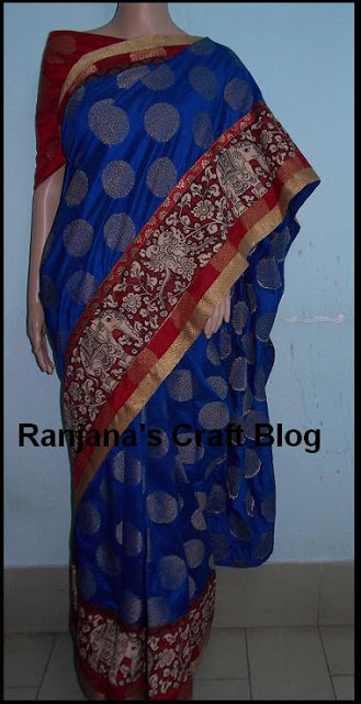 Saree with kalamkari border