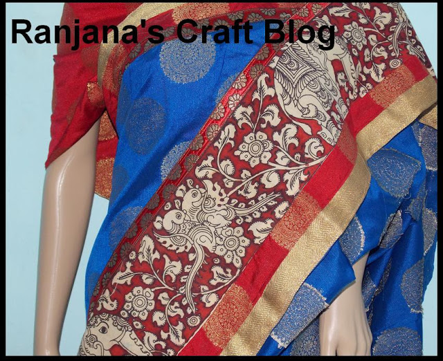 Saree with kalamkari border