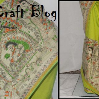 Saree with Madhubani prints