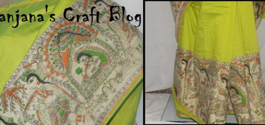 Saree with Madhubani prints