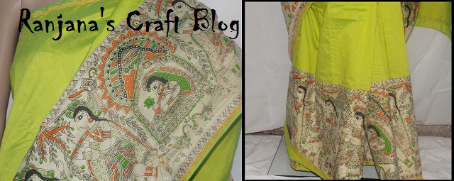 Saree with Madhubani prints