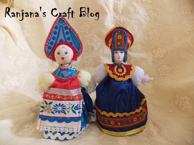 Russian folk costume dolls