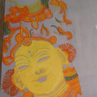 Kerala mural painting on saree