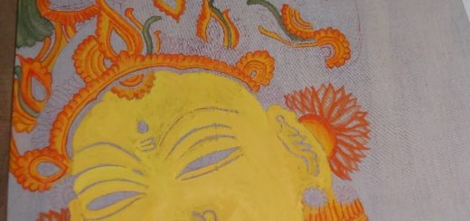 Kerala mural painting on saree