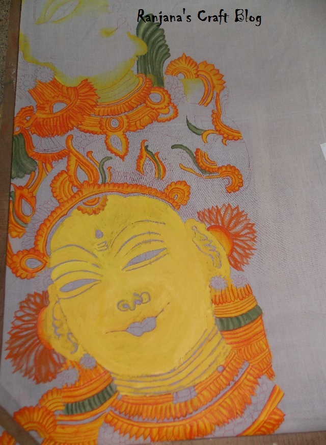 Kerala mural painting on saree