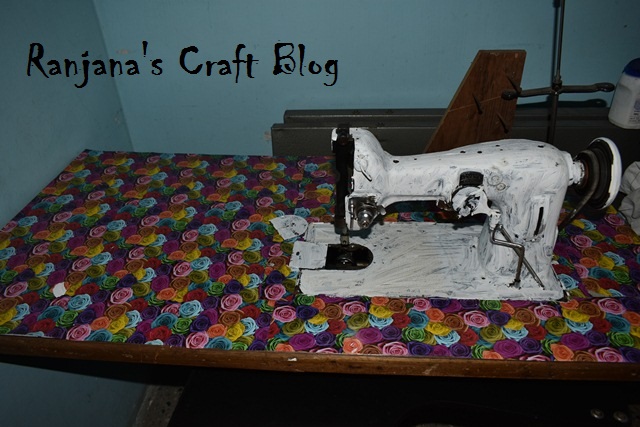 Decoupage on sewing machine