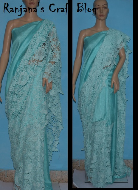 Saree design with lace