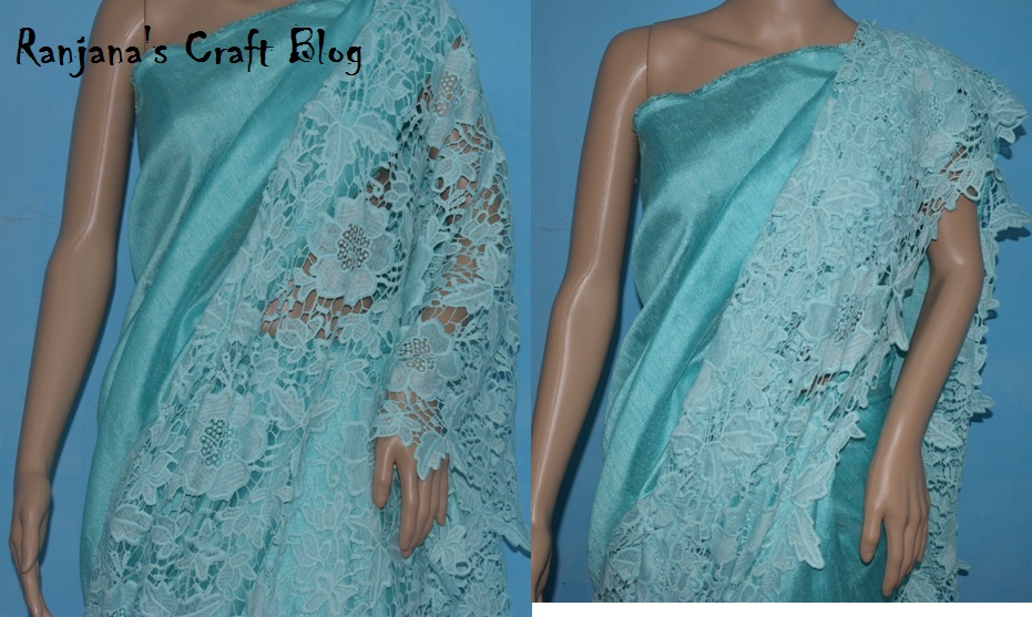 Saree design with lace