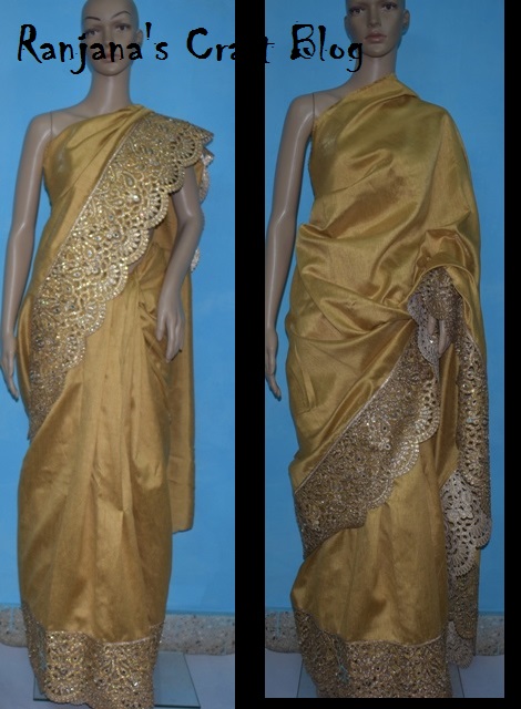 Saree design with lace