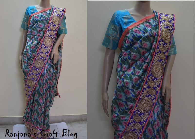 saree design with zari lace