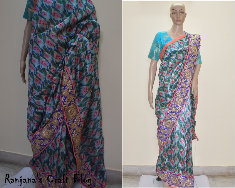 saree design with zari lace