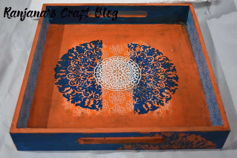 Decoupage on a tray