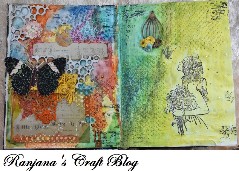 Design of the week- Art journal using mixed media - Ranjana's Craft Blog