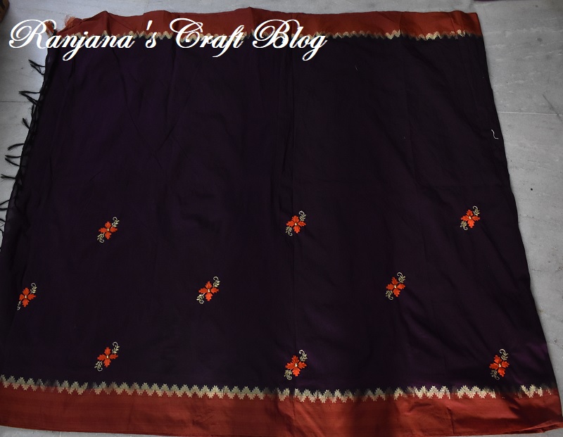 Embroidery on a saree