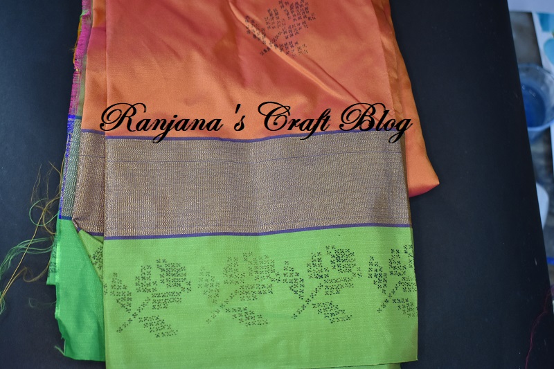 Cross stitch on saree