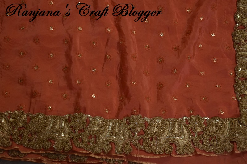 Saree with lace border