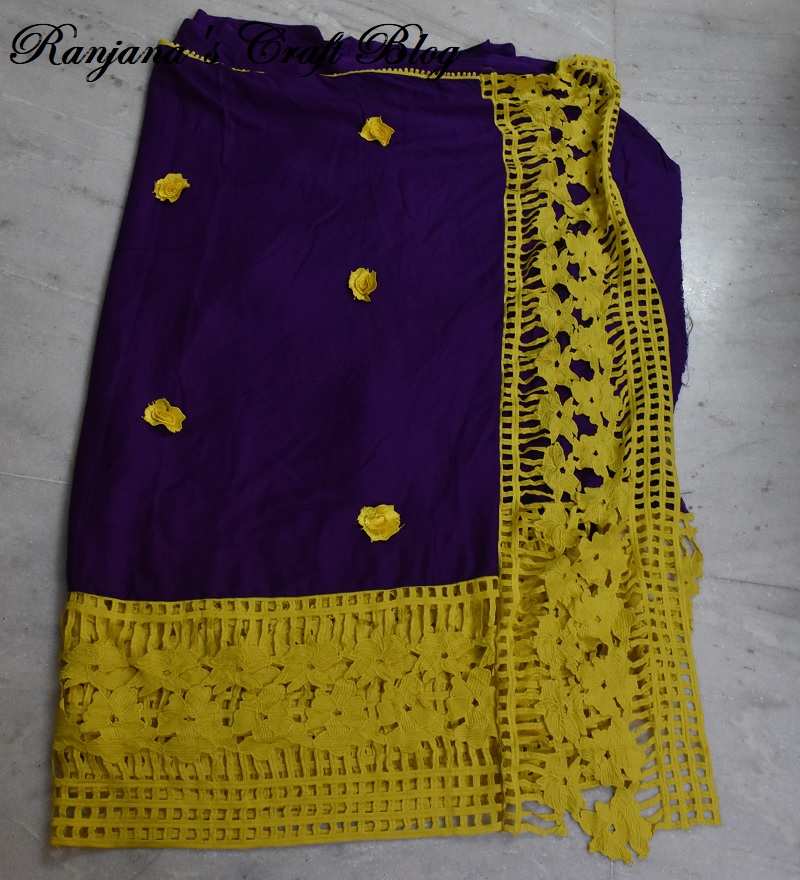 Saree design with lace