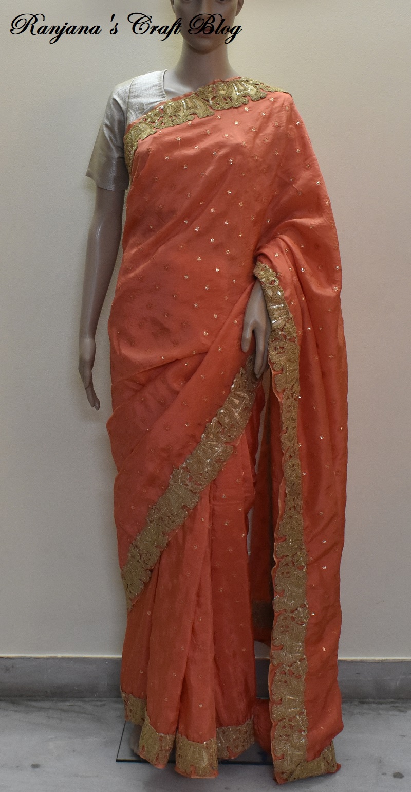 Saree with lace border