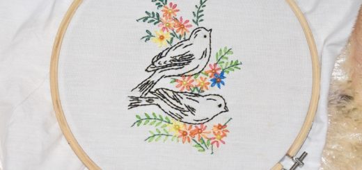 Bird embroidery pattern