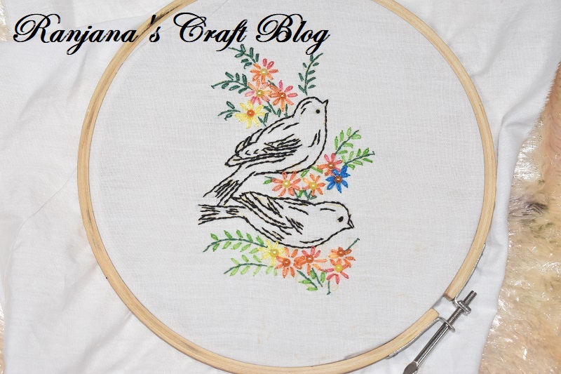 Bird embroidery pattern