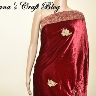 Velvet saree design