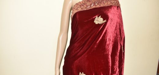 Velvet saree design