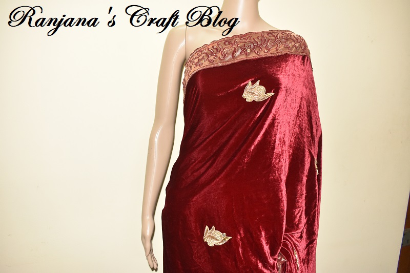 Velvet saree design