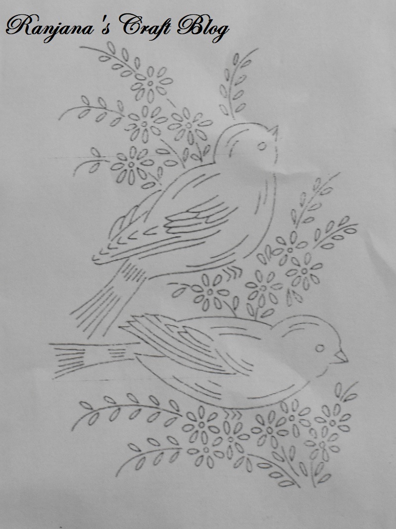 Bird embroidery pattern