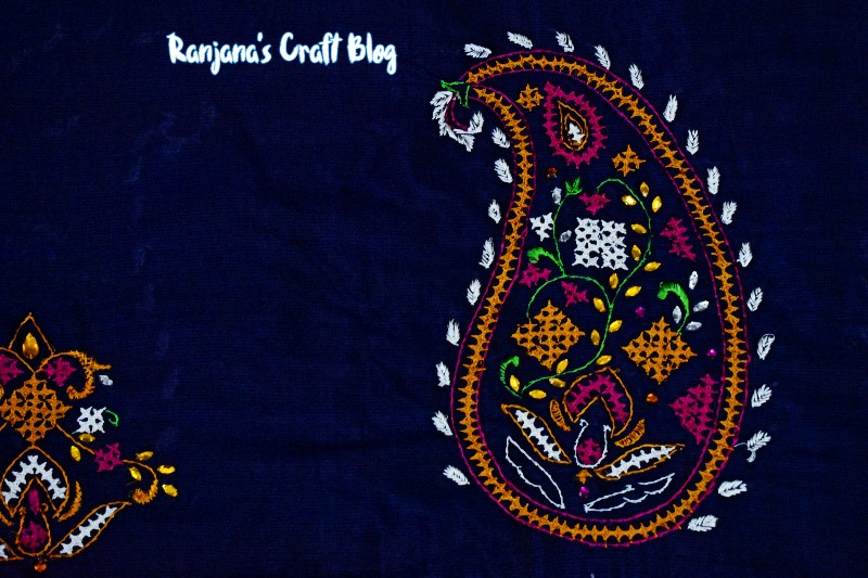 Kutchwork embroidery saree