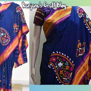 Kutchwork embroidery saree