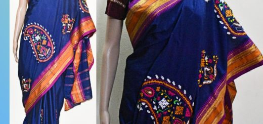 Kutchwork embroidery saree