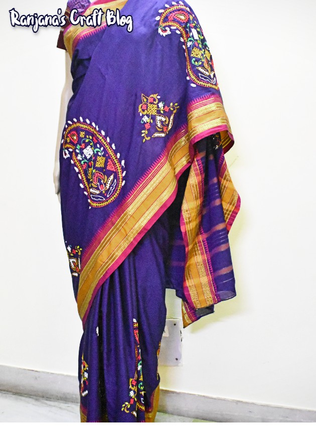 Kutchwork embroidery saree