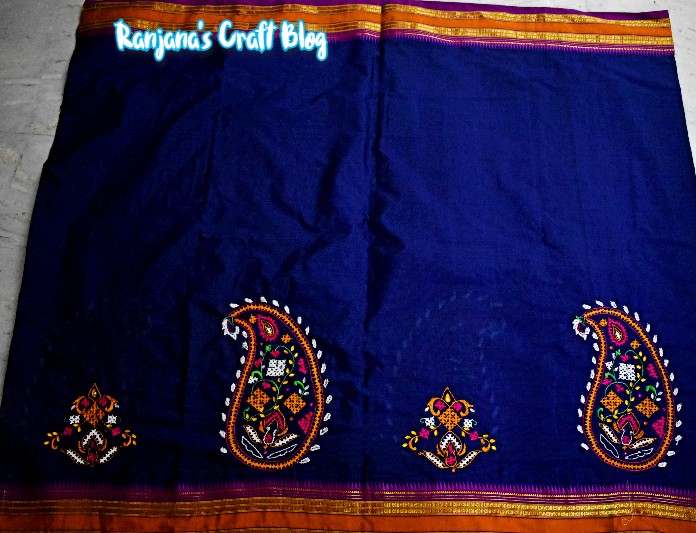 Kutchwork embroidery saree