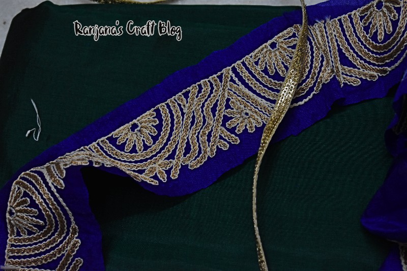 Saree design with lace