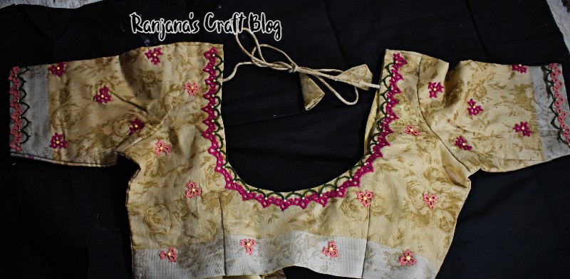 Saree Blouse design – With tatted lace – Ranjana's Craft Blog