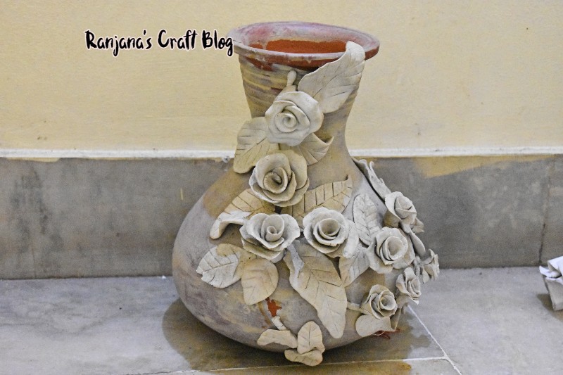 Ceramic work on pots