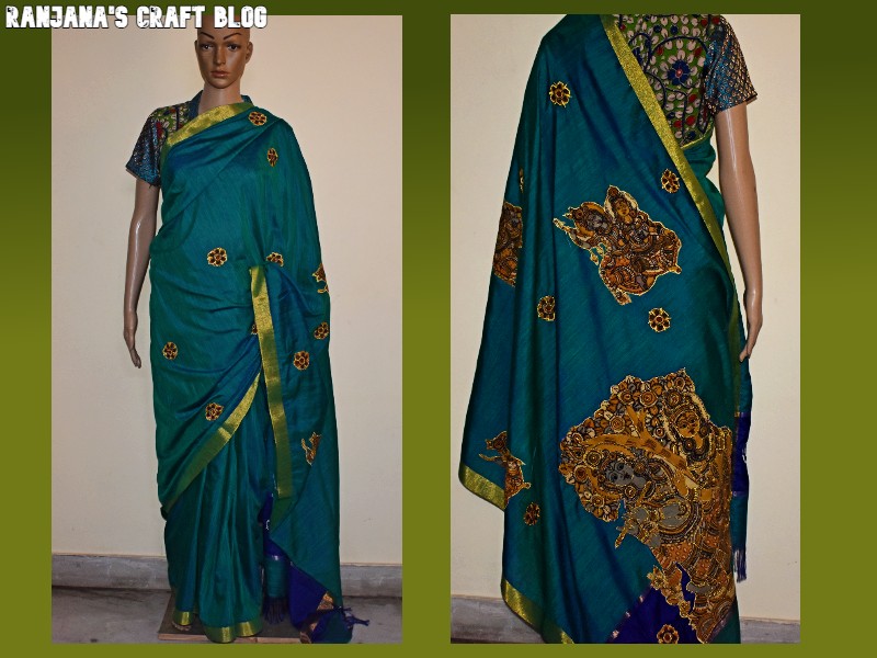 Kalamakari patchwork saree