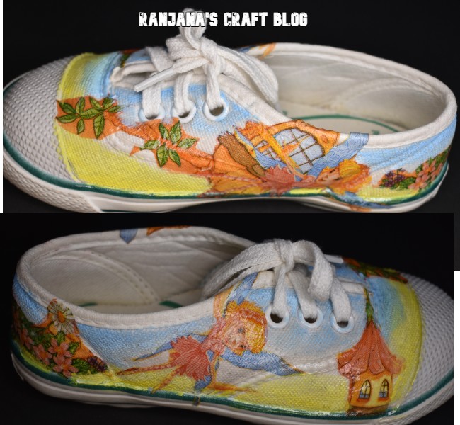 Decoupage on shoe