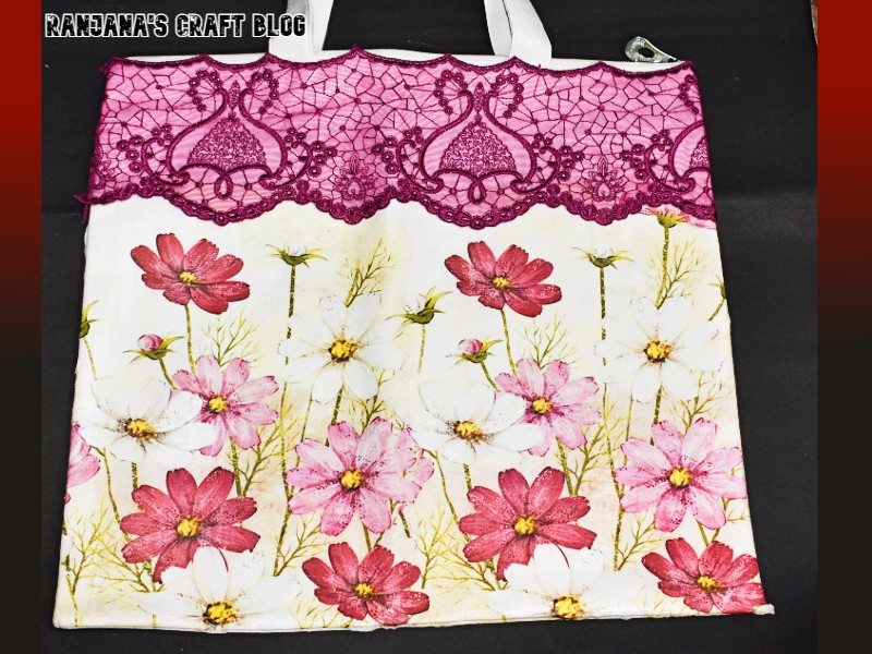 Decoupage on tote bag