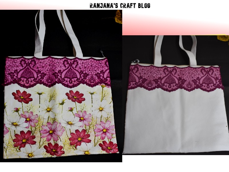 Decoupage on tote bag