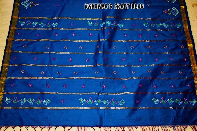 Hand embroidered saree